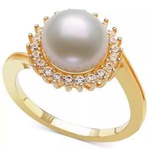 Halo Ring in 14k Gold-Plated Italian Sterling Silver
